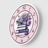  boeken en roze rozen citaat grote klok (Hoek)