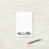 Boeken en Schrijfveer met Lijnen Sticky Post-it® Notes (Op bureau)