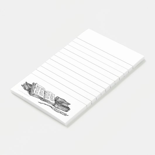  Boeken en Schrijfveer met Lijnen Sticky Post-it® Notes (Schuin)
