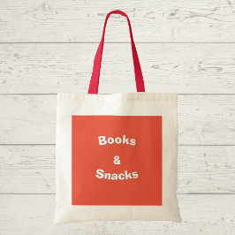 Boeken en snacks aanpasbare slogan tote bag