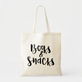 "Boeken en snacks" herbruikbare Canvas tas