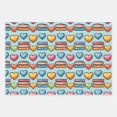 Boeken en Snoep Harten Valentijnsdag Inpakpapier Vel (Voorkant 2)