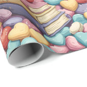 Boeken en Snoep Valentijnsdag Cadeaupapier (Rol Hoek)