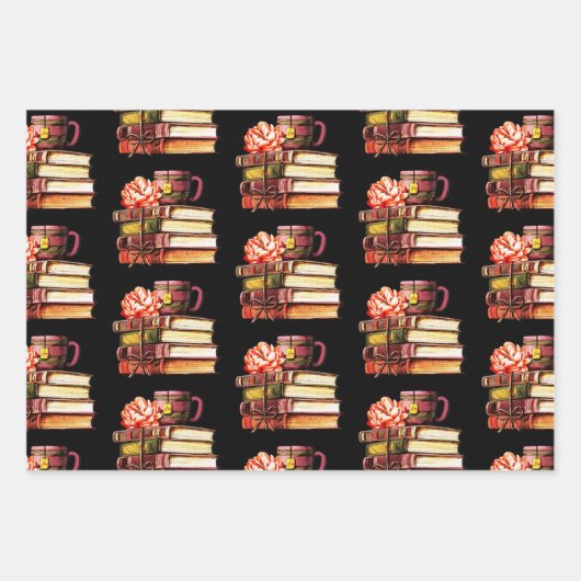 Boeken en thee inpakpapier vel (Voorkant 2)