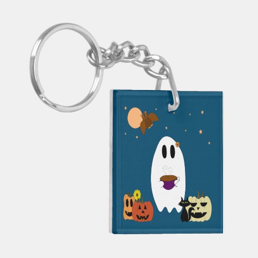 Boeken en thee sleutelhanger (Voorkant Links)