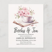 Boeken en thee verjaardagsfeestje uitnodiging (Voorkant)