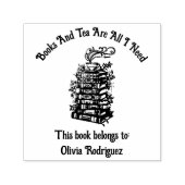 Boeken en thee  zelfinktende stempel (Design)