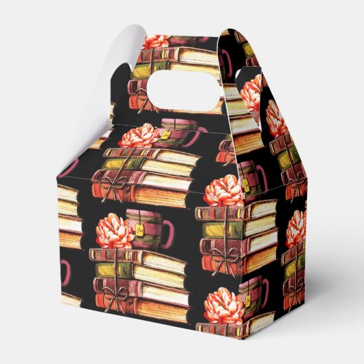 Boeken en theekzwart bedankdoosjes (Voorkant Zijde)