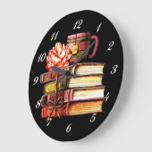 Boeken en theekzwart grote klok (Hoek)