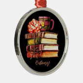 Boeken en theekzwart metalen ornament (Rechts)