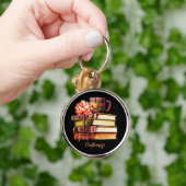 Boeken en theekzwart sleutelhanger (Hand)