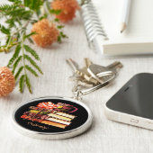 Boeken en theekzwart sleutelhanger (Zijkant)