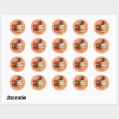 Boeken en theezakje ronde sticker (Vel)