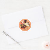 Boeken en theezakje ronde sticker (Envelop)