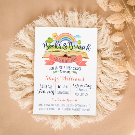 Boeken en Uitnodiging tot Baby shower Brunch