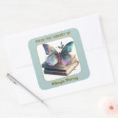 Boeken en vlinders Boekplaat Vierkante Sticker (Envelop)