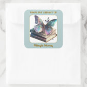 Boeken en vlinders Boekplaat Vierkante Sticker (Tas)