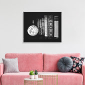  boeken en Wereldbol Canvas Afdruk (Insitu (Woonkamer))