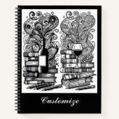 Boeken en wijn kleur me doedel (Voorkant)