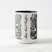 Boeken en wijn kleur me doedel tweekleurige koffiemok (Center)