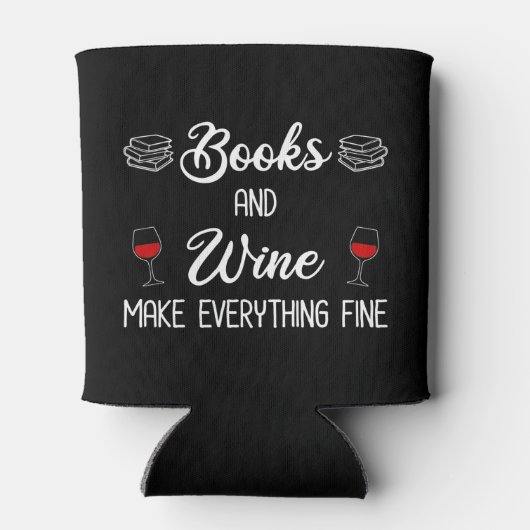 Boeken en wijn maken alles goed blikjeskoeler (Achterkant)