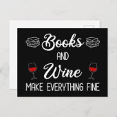Boeken en wijn maken alles goed briefkaart (Voorkant / Achterkant)