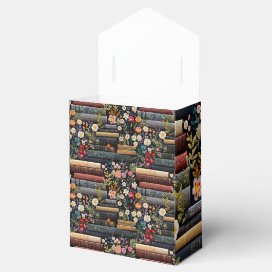 Boeken en wilde bloemen bedankdoosjes (Geopend)