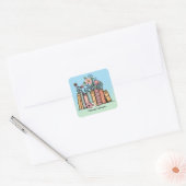Boeken en wilde bloemen droombibliotheek personali vierkante sticker (Envelop)