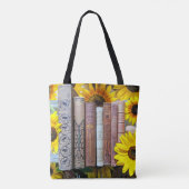 Boeken en zonnebloemen tote bag (Achterkant)