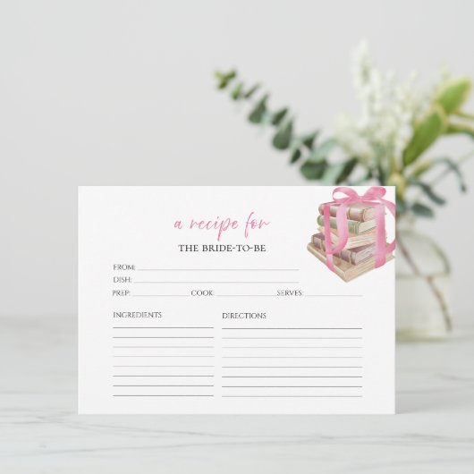 Boeken Floral Vrijgezellenfeest Recept Kaarten (Staand voorkant)