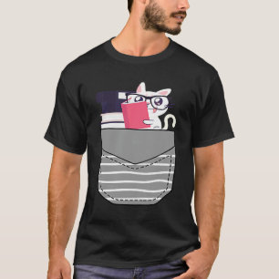 Boeken freak kat boek in zak t-shirt