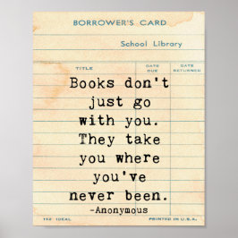 Boeken gaan niet alleen met je mee om wandkunst te poster