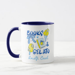 Boeken & Gelato Amalfikust Retro Italië Liefhebber Mok