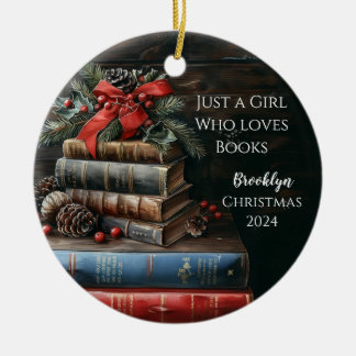 Boeken Gepersonaliseerde KerstmisOrnament Keramisch Ornament