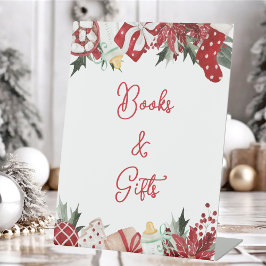 Boeken & Geschenken Santa Baby shower Reclamebord Met Voetstuk