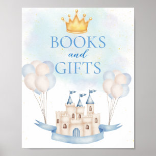 Boeken & Geschenken Sprookje Kasteel Kroon Ballon  Poster