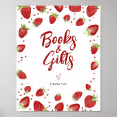 Boeken & Geschenken Tafelteken Baby shower Aardbei Poster (Voorkant)