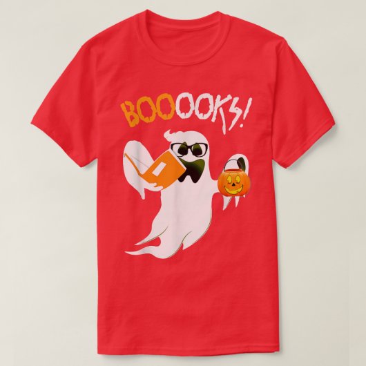 Boeken Ghost Boo Read Books Library Teacher Hallo T-shirt (Design voorkant)