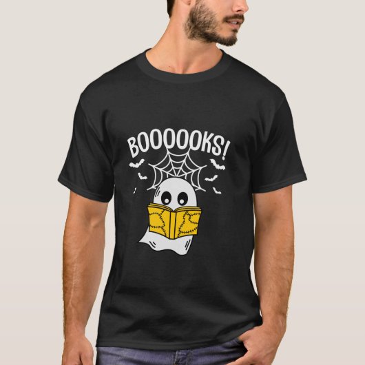 Boeken Ghost Boo Read Books Library Teacher Hallo T-shirt (Voorkant)
