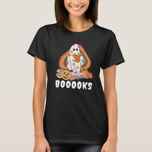 Boeken Ghost Boo Read Books Library Teacher Hallo T-shirt (Voorkant)