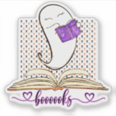 Boeken! Ghost en Book Halloween Reading Sticker (Voorkant)