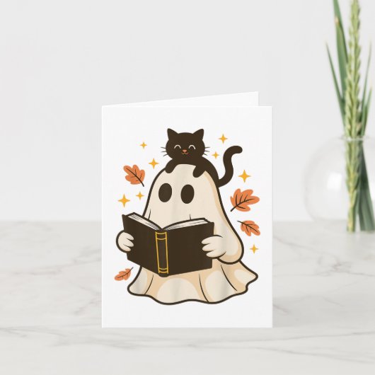 Boeken Ghost Reading Book Halloween Library Black  Kaart (Voorkant)