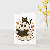 Boeken Ghost Reading Book Halloween Library Black  Kaart (Gele Bloem)