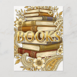 Boeken Goud Tonaam Kunst Lezers Schrijvers Bibliof Briefkaart
