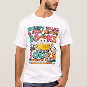 Boeken Griezelige Verhalen Spook Lezen Spinnenweb  T-shirt