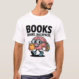 Boeken Hersenen Rugzakken Funny Kawaii School Brai T-shirt