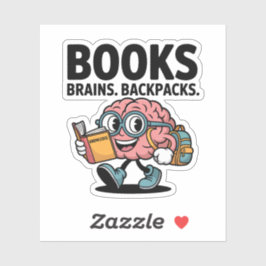 Boeken Hersenen Rugzakken Schattigee School Brain Sticker