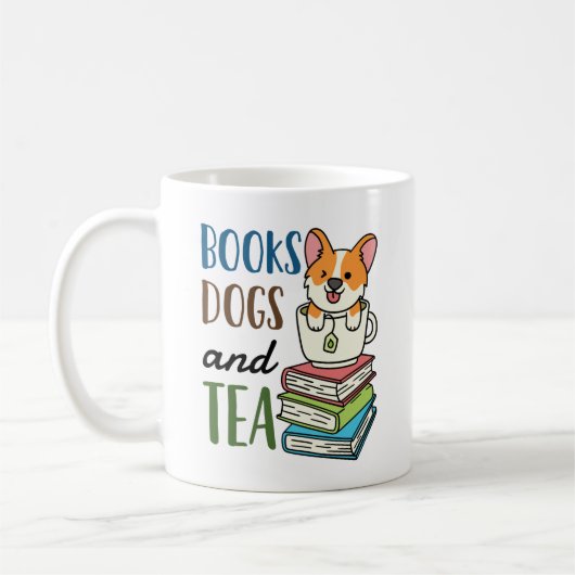 Boeken, Honden en het Weekend van de Tea Lezen Koffiemok (Links)