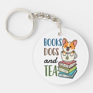 Boeken, Honden en het Weekend van de Tea Lezen Sleutelhanger