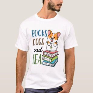 Boeken, Honden en het Weekend van de Tea Lezen T-shirt